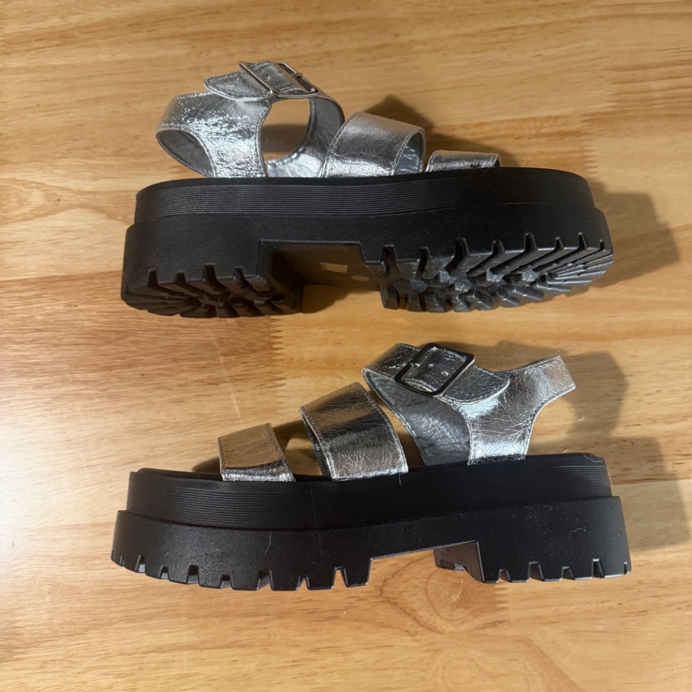 Silver Platform Sandals - Picture 4 of 5
